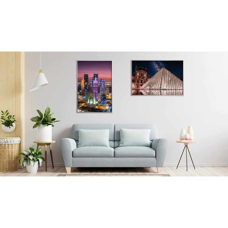 FrameWorks 24” x 36” Silver Brushed Aluminum Poster Picture Frame