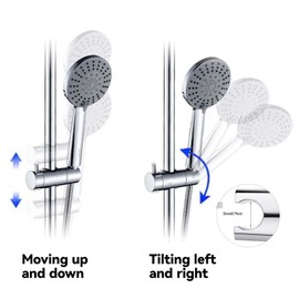 Shower Head Holder for Slide Bar, Universal 25mm Replacement Shower Bracket, ABS Chrome Bathroom Shower Holder with 360° Rotation, Compatible with Handheld Sprayer