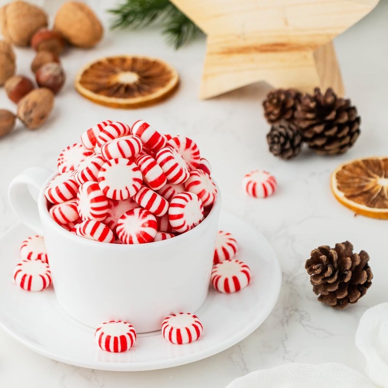 Starlight Peppermint Candy 2lb Bucket - Individually Wrapped Mints for