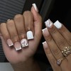 IMSOHOT Press on Nails Square French Fake Nails Tips White