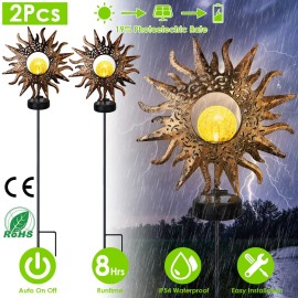 IP54 Waterproof Solar Powered Sun Stake Lamp Decorative Garden LightType: Sun