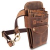 Darcis Hairdressing Bag Brown Extra Large Real Cowhide Leather Individually