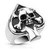 Autiga Ace of Spades Skull Ring Men Women Stainless Steel