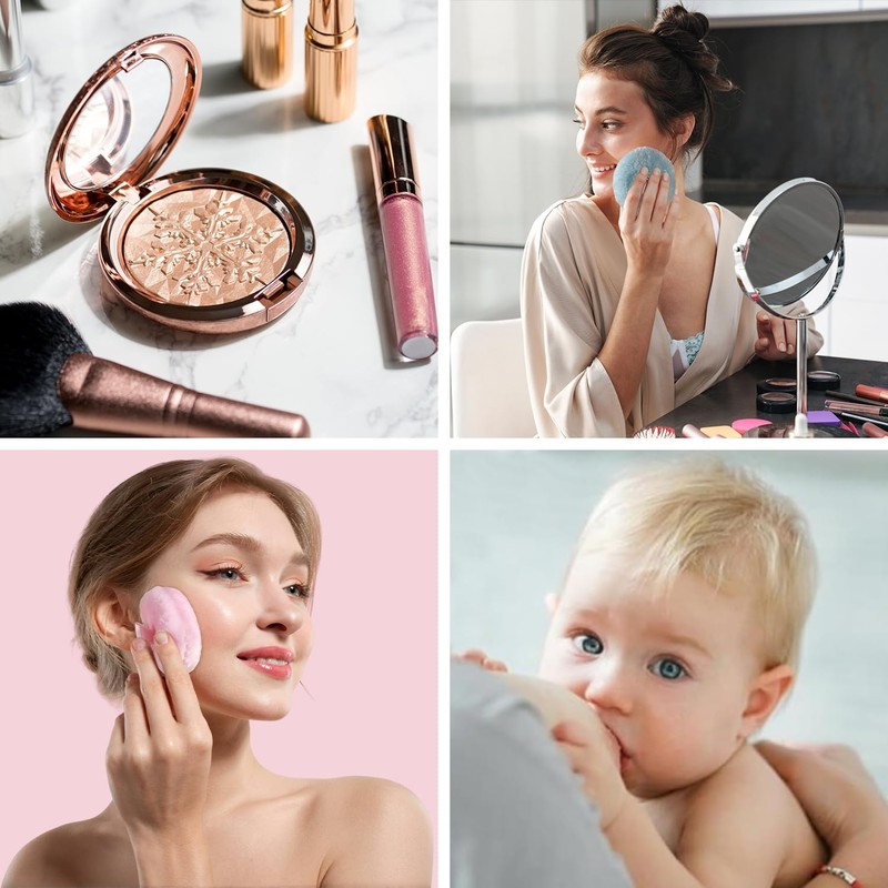 4 Pcs Fluffy Powder Puff Large 90 * 30 mm,