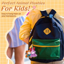 Leyndo 200 Pcs Mini Stuffed Animals Bulk Small Stuffed Animals Keychain Back to School Gifts Tiny Plush Toys for Classroom Rewards Carnival Prizes Birthday Party Favors(Cute)