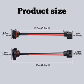 2PCS Headlight Wiring Harness,5202 H16 Extension Wire Harness Sockets Male to Female Wiring Harness Connector Adapter for Car Headlight and Fog Lights