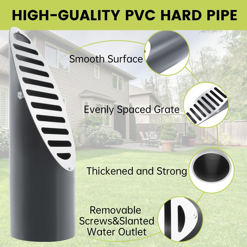 4" Angled Drain Grating Yard Drain, french drain for Sump