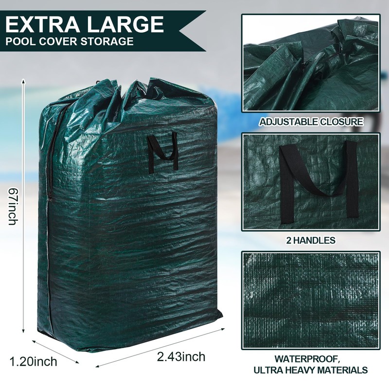 Hushee Above Ground Pool Storage Container Pool Cover Storage Bag