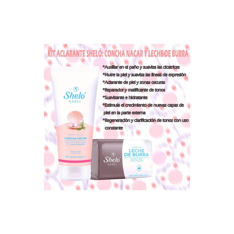 Crema Facial Concha Nacar + Jabón Leche De Burra, Aclarante