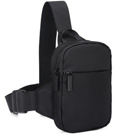 Lizbin Small Sling Bag for Women and Men, Sling Purse Fanny Pack, Crossbody Bag Mini Crossbody Chest Bag, Crossbody Sling Bag Belt Bag, Lightweight Crossbody Fanny Packs for Travelling Hiking (Black)