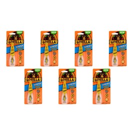 Gorilla Super Glue with Brush & Nozzle Applicator, 10 Gram, Clear, (Pack of 7)