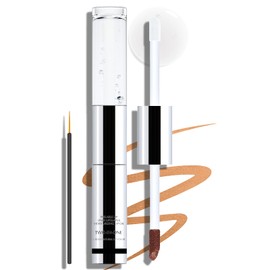 Wugbc Orange Lip Stain Peel Off & Lip Gloss Combo 2-in-1, Matte Lip Liner Stain Long Lasting Waterproof with Non-Stick Cup Nourishing Lip Gloss Set Easy to Use Highly Pigmented Color Lip Tint Makeup