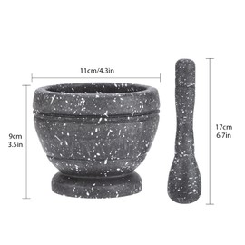 Garlic masher, Mortar and Pestle Set - Juego de Mortero y Maja: Cuenco de Guacamole, Molinillo de Pesto de Hierbas de Especias de Cocina