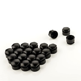 LST 20x Wheel Bolt Cover Caps Set 17 mm Black Anti-Theft A3 A4 A5 Q2
