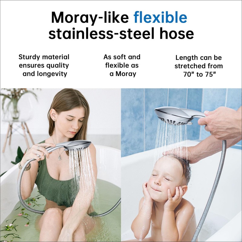 G-Promise Luxury Filtered Handheld Shower Head, 6 Spray Settings Shower
