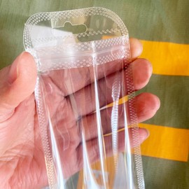 100PCS Resealable Beadable Pen Packaging Bags Great for Bead Pen Party Favor Food Storage Zipper Bags Clear Packaging forJewelry,Brushes Small Business Supplies (2.75x8.66)