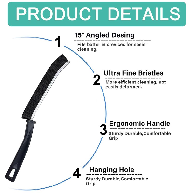 Pack of 6 Hard Bristles Corner Cleaning Brush, Gap Cleaning