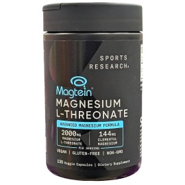 Sports Research Magtein Magnesium L-Threonate 2000mg 135 Veg Caps EXP 12/2027