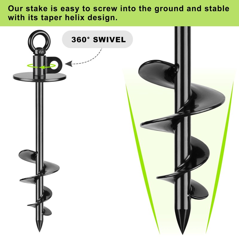 Lifeswell Dog Tie Out Chains and Stake, 15ft Chew Proof