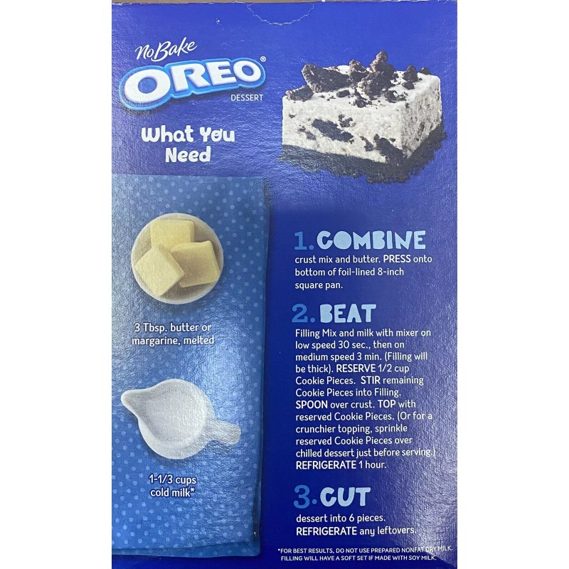 JELL-O JELLO No Bake OREO DESSERT Mix 12.6 oz Box