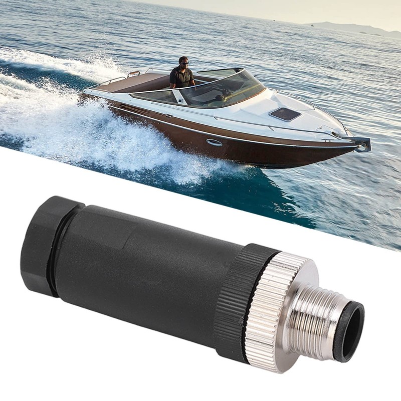 VOBOR Male Field Installable Connector M12 5 Core IP67 Boat