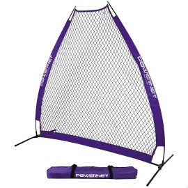 Powernet Portable Baseball Practice Net for Pitching and Hitting, 7 FT A-Frame - Purple
