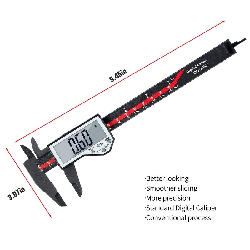 Digital Caliper, 0-6" Electronic Caliper Auto - Off Feature with