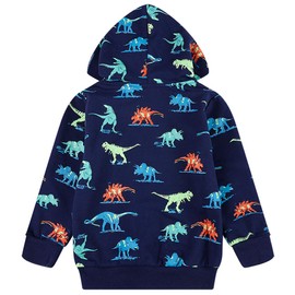 Popshion Toddler Boys Jacket Cartoon Dinosaur Animal Zipper Spring Autumn Hoodies Coat for Kids 1-7 Years(Cute Dinosaur-8039 140)