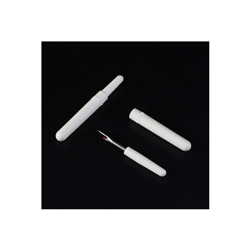 2 Pcs White Pointed Seam Ripper, Sewing Tool, Plastic Handle,