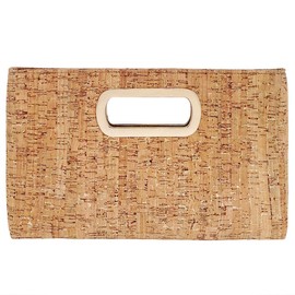 Cork Top Handle Clutch, Gold