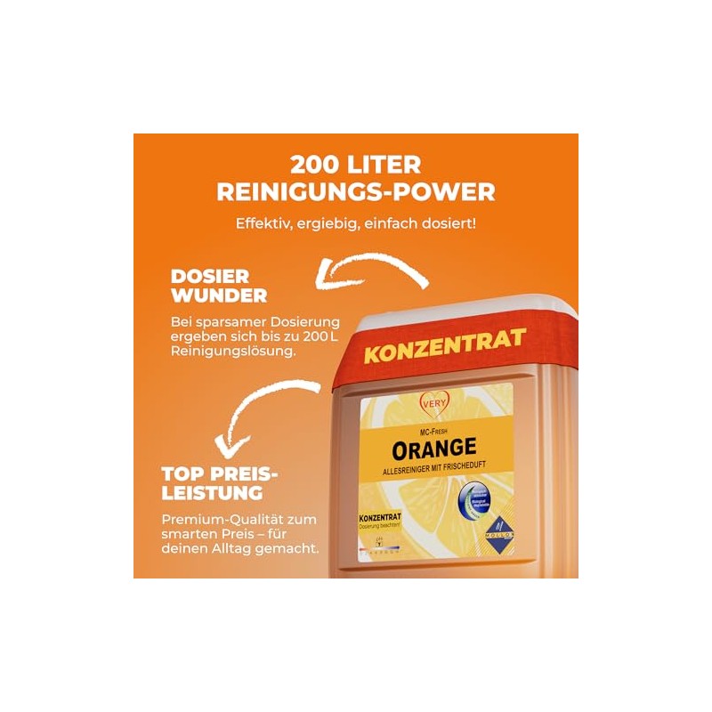 VERY Orange, all-purpose cleaner with fresh orange fragrance, 5 L