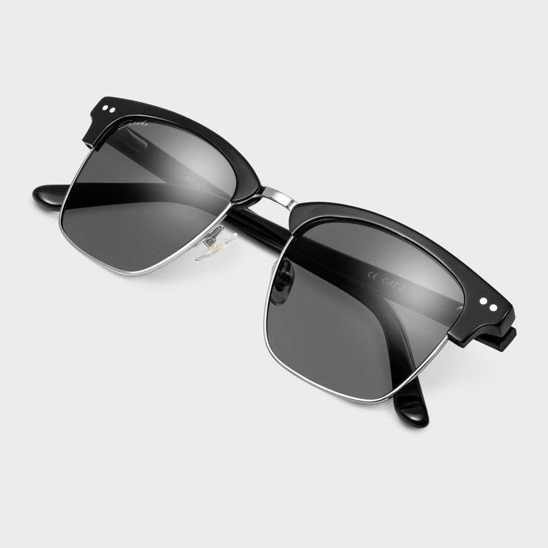 SIROKO - Bronx Metal Sunglasses - Black, Black, One Size,