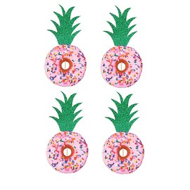 Topfun 24 piezas de decoración de rosquillas de piña para tartas hawaianas Luau de verano tropicales para decoración de magdalenas