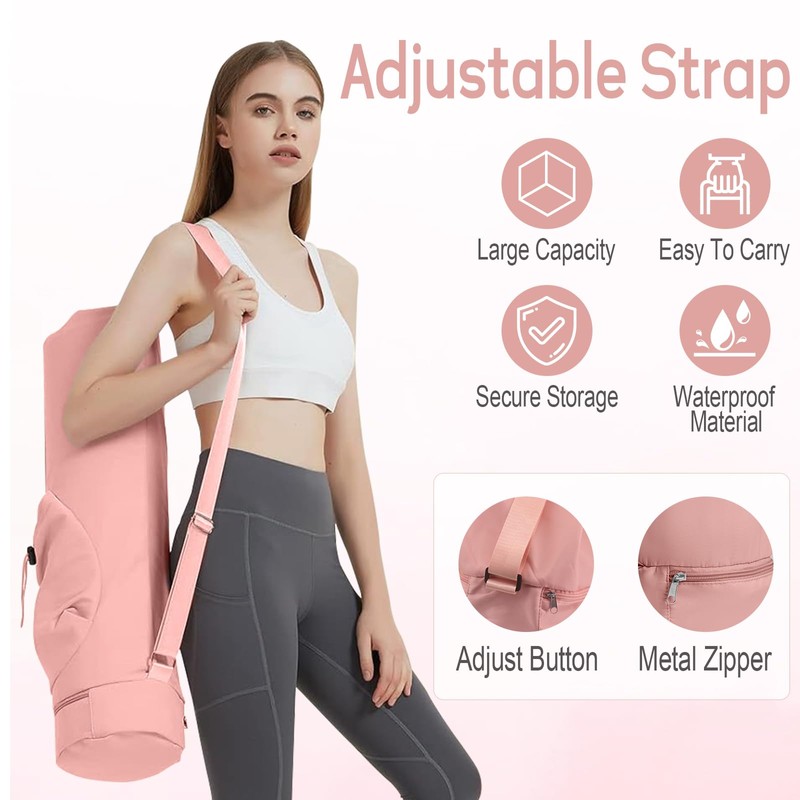 Hensych Yoga Mat Bag, Yoga Mat Holder with Bag, Multi-Function