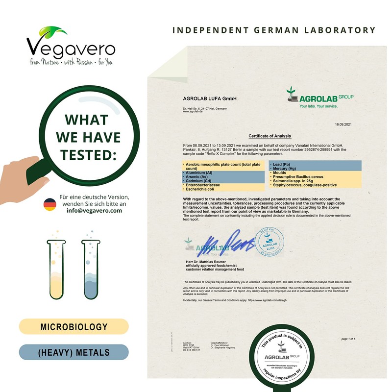 Vegavero Reflu-X Complex | Natural Antacid | Stomach Capsules for