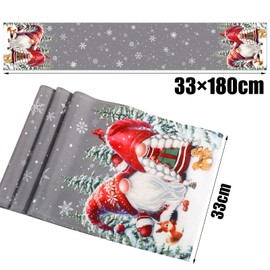 BOOMTOP Christmas Table Runner Christmas Gnomes Snowflake Table Runners Seasonal Winter Holiday Kitchen Dining Table Decoration for Indoor Outdoor Home Party 180 x 33cm