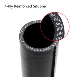 ETL INDUSTRIES 2" ID, 7" Leg Length 90 Degree Elbow Silicone Coupler Hose, 4-Ply Reinforced Universal Silicone Pipe Hose Turbo Intake Tube Intercooler Piping Black