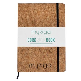 Myga Notebook Journal with Cork Cover - Eco-Friendly A5 Travel Notepad Diary - Natural Cork Hardcover with Page Divider and Lined Paper for Home and Office