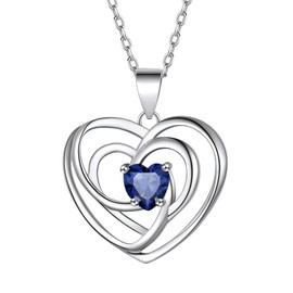 FindChic Heart Necklaces for Women Sterling Silver September Birthstone Necklace Love Celtic Knot Pendant Anniversary Jewelry Gift for Girlfriend Her