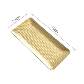 Stainless Steel Rectangle Hammered Decorative Serving Tray Dispaly Organizer for Jewelry Cosmetic Trinkets (Gold)