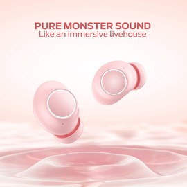 Monster Melody Wireless Earbuds, Bluetooth 5.3, IPX5 Water-Resistant,24H Long Playtime, 2 Mics for AI Clear Calls, Portable Design for Sports，Businesses