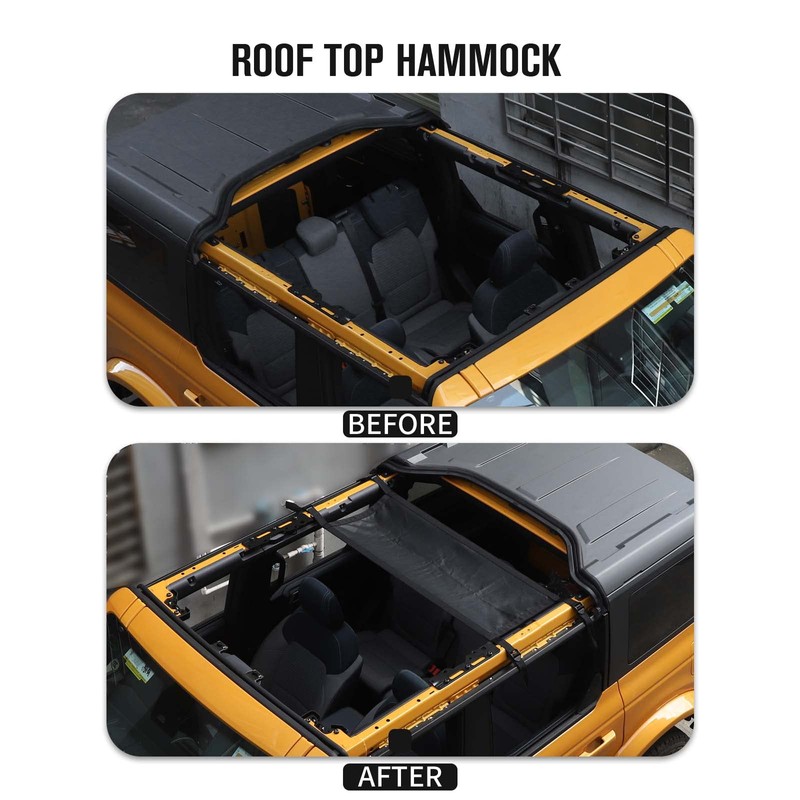 Jimen for 2021+ Bronco Hammock, Car Roof Top Hammock Compatible