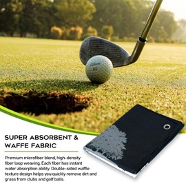 yrhsnclsdg Disc Golf Towel Funny Disc Golf Towels for Bags for Men Women with Clip Carabiner,Microfiber Waffle Pattern Disc Golf Towel Rag Disc Golf Accessories Gifts for Men Women(Towel+Brush)