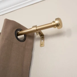 Decopolitan 3/4" Knob Curtain Rod, 72 to 144 Inches, Antique Brass