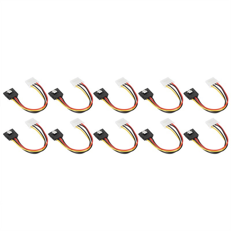 10 Pcs SATA Cables Big 4Pin to 15Pin IDESATA Power