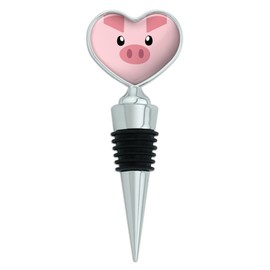 Pig Face Farm Animal Heart Love Wine Bottle Stopper