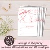 ukebobo 20 Pink Bow Birthday Party Invitations, Cute Minimalist Birthday