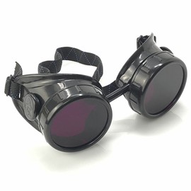 Steampunk Mad Scientist Goggles Rave Glasses Costume Eye Protection Goggles Welding Style, Purple, One Size