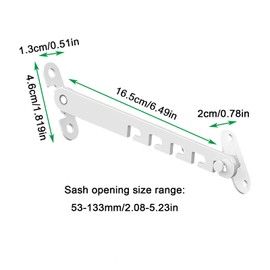 Set of 2 Window Stoppers Window Latch 18 cm Window Stopper Metal Window Lock for Tilting Window Shutter Lock Window Open Holder Window Latch for Adjusting the Window Oven, White