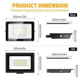 Willpower LED Outdoor Spotlight 50 W 5000 LM LED Headlight 6000 K Cool White IP66 Waterproof LED Outdoor Floodlight Outdoor Lamp for Garage Hallway Garden Courtyards Hotel Sports Field Backyard